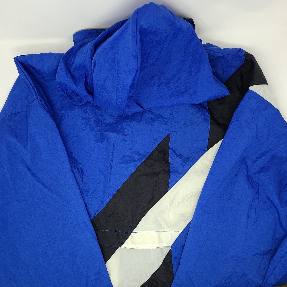 Reebok Blue Black White Windbreaker Jacket - Picture 2 of 13